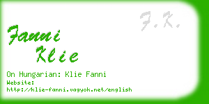 fanni klie business card